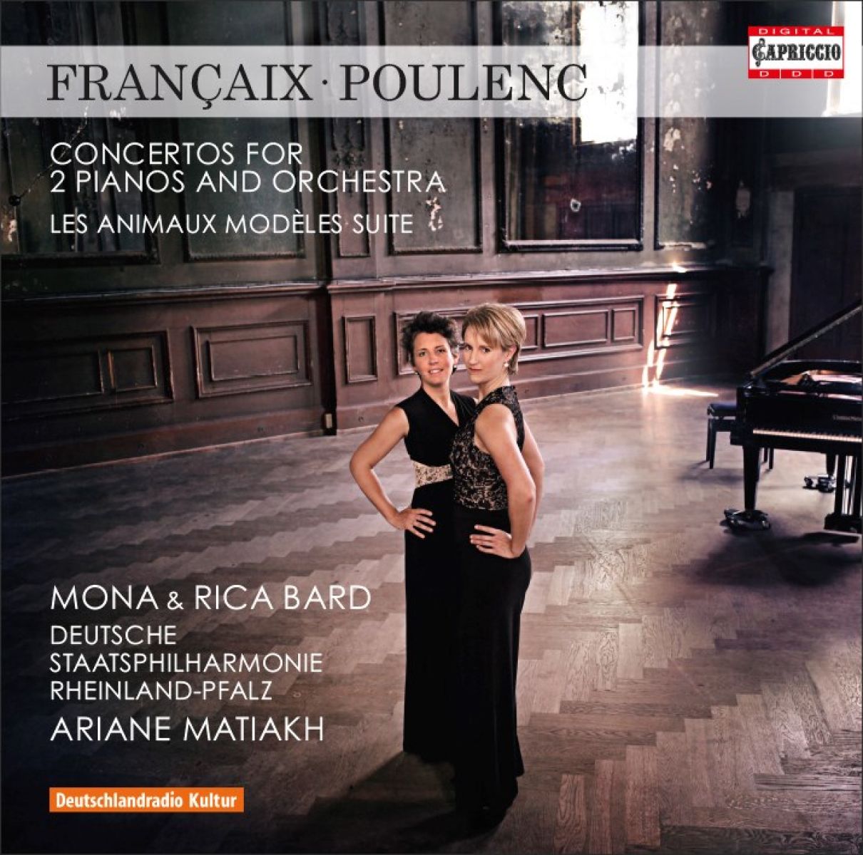 Afbeelding van Mona Bard & Rica Bard, Deutsche Staatsphilharmonie Rheinland-Pfalz, Ariane Matiakh - Françaix: Concerto For Two Pianos And Orchestra