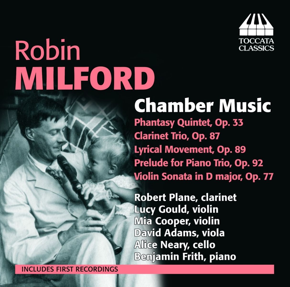 Afbeelding van Robert Plane, Lucy Gould, Mia Cooper, David Adams, Alice Neary, Benjamin Frith - Milford: Chamber Music