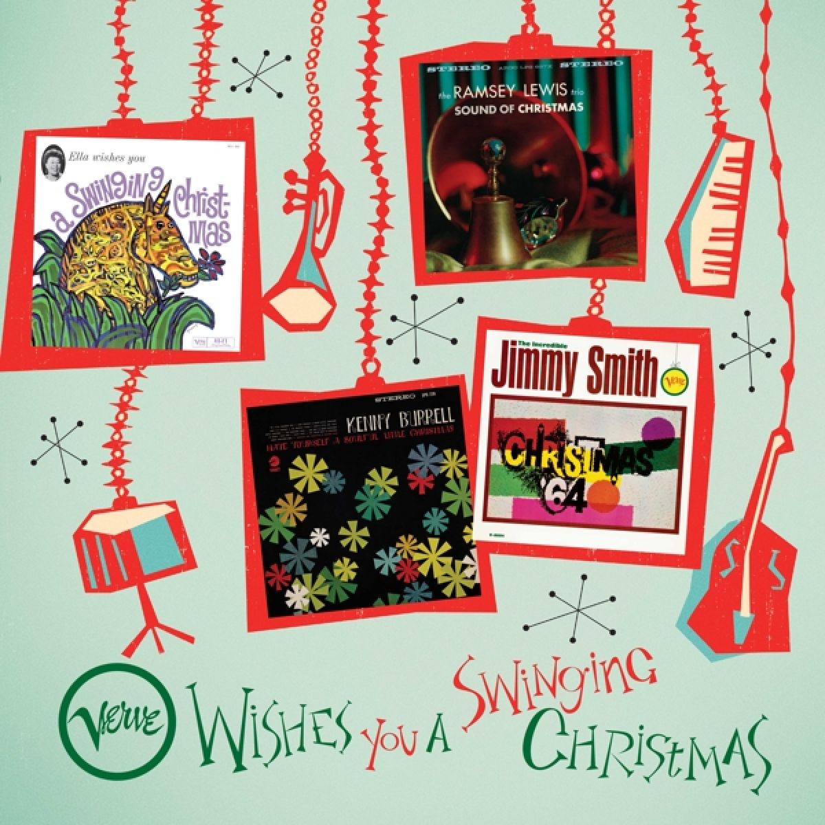 Afbeelding van Ella Fitzgerald, Kenny Burrell, Ramsey Lewis Trio, The, Jimmy Smith - Verve Wishes You A Swinging Christmas