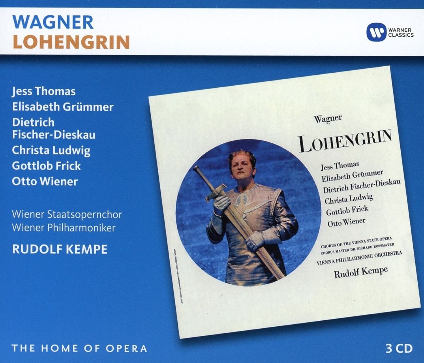 Afbeelding van Gottlob Frick, Otto Wiener, Wiener Staatsopernchor, Wiener Philharmoniker, Rudolf Kempe - Wagner: Lohengrin