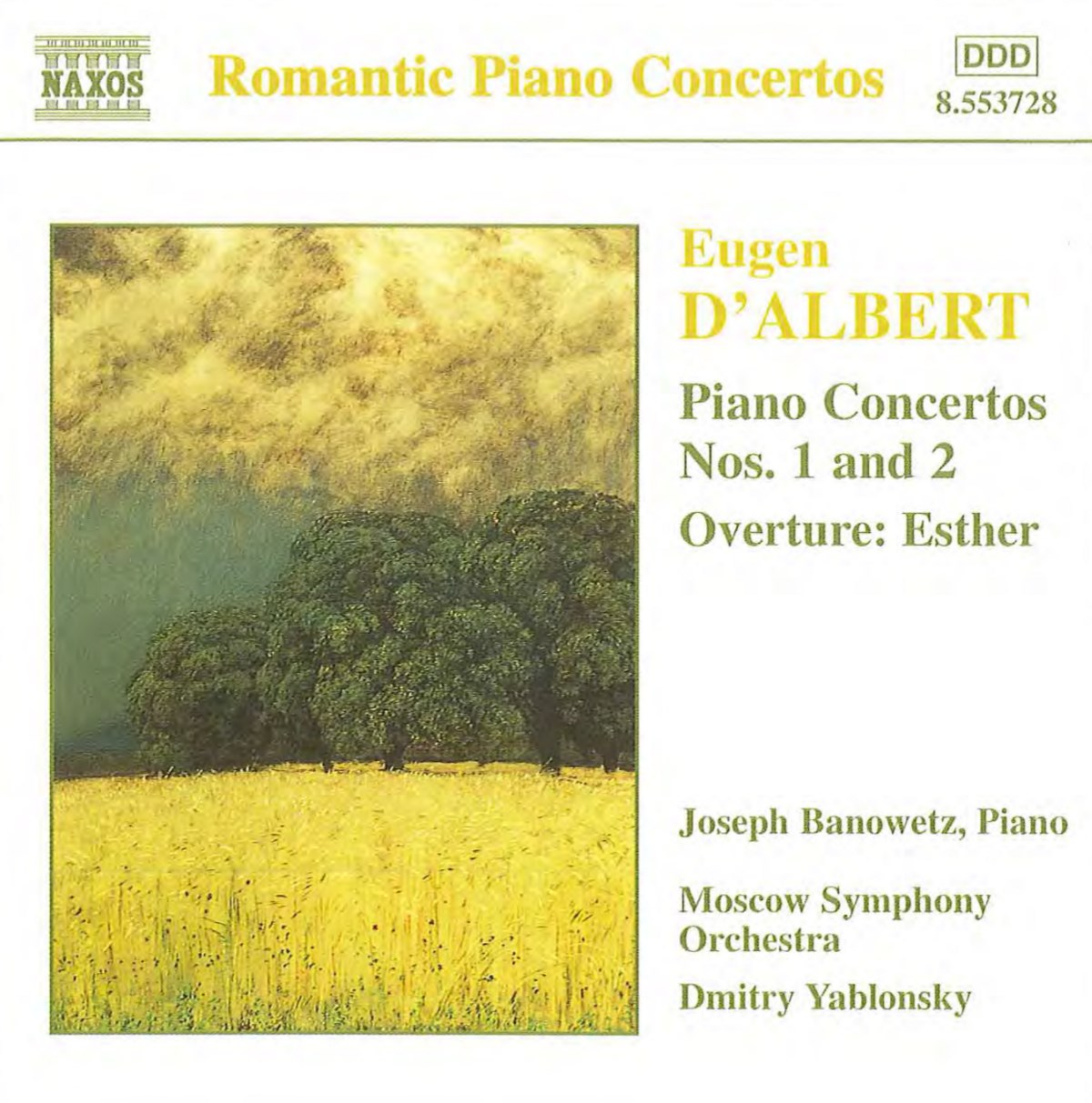 Afbeelding van Joseph Banowetz, Moscow Symphony Orchestra, Dmitry Yablonsky - D'Albert: Piano Concertos Nos. 1 And 2, Overture: Esther