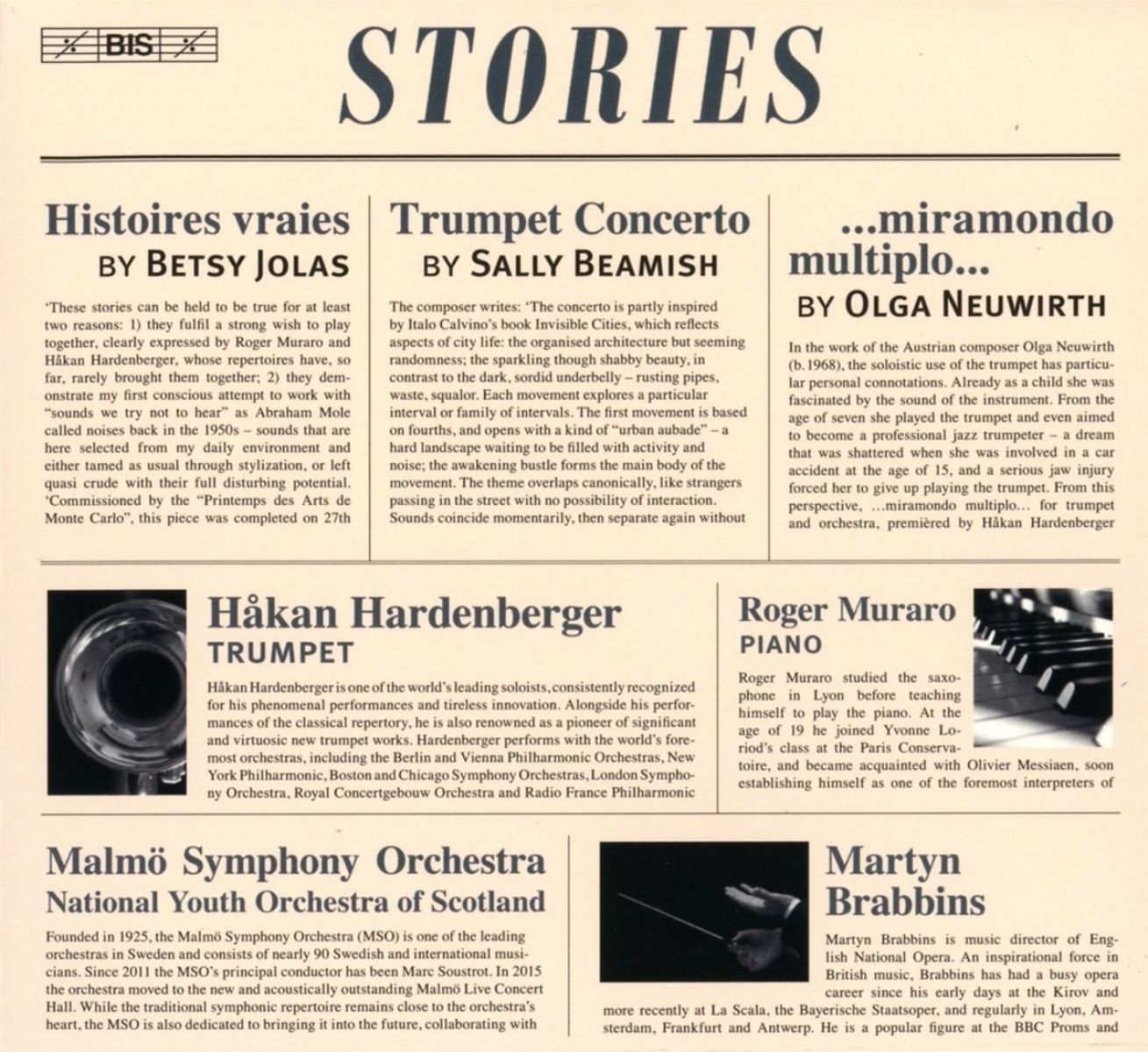 Hakan Hardenberger, Malmö Symphony Orchestra, Roger Muraro - Stories - Trumpet Concertos
