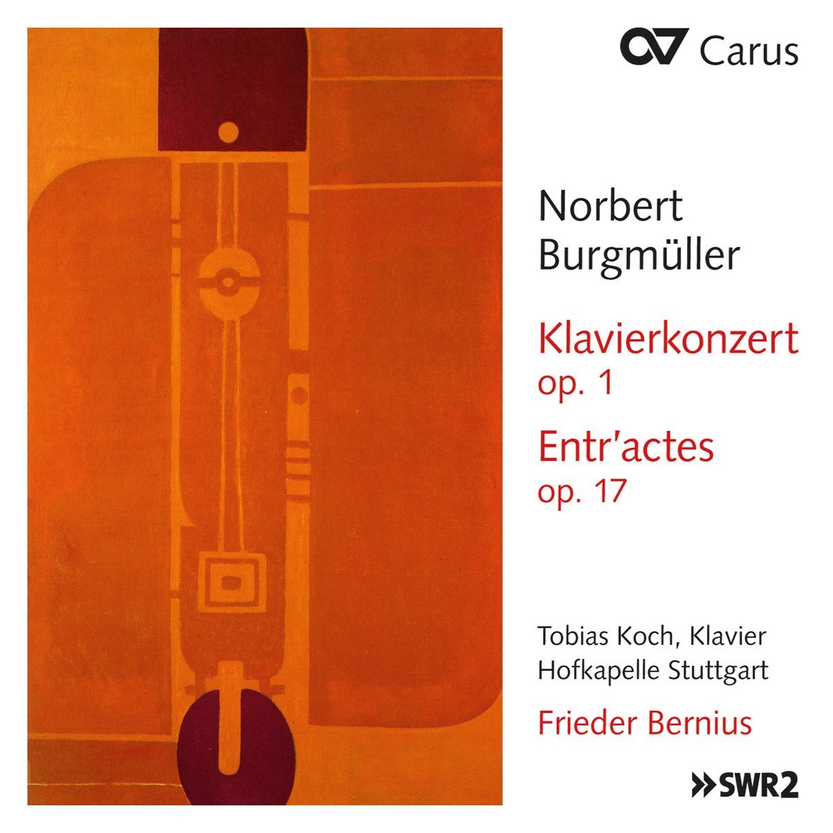 Afbeelding van Tobias Koch, Hofkapelle Stuttgart, Frieder Bernius - Burgmüller: Klavierkonzert Op. 1 | Entr'actes Op. 17