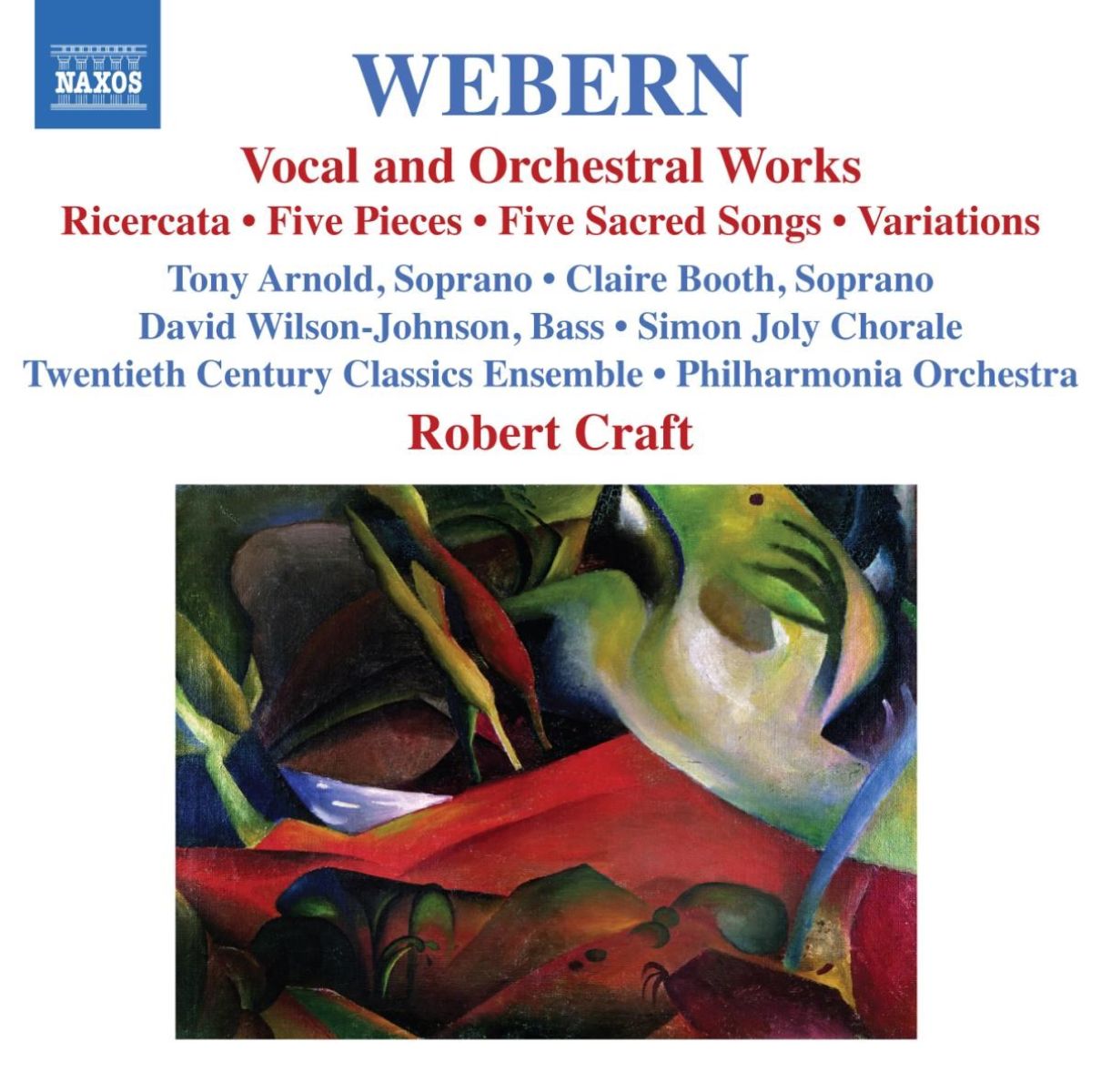 Afbeelding van Philharmonia Orchestra, Robert Craft - Webern: Vocal & Orchestral Works