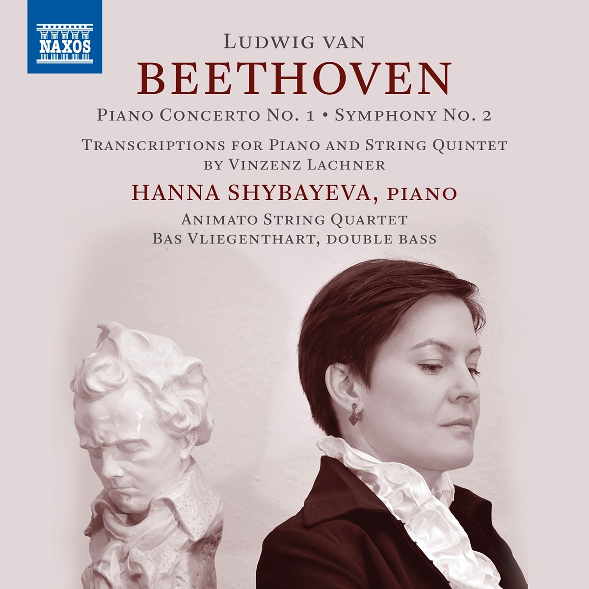 Afbeelding van Hanna Shybayeva, Animato String Quartet, Bas Vliegenthart - Beethoven: Piano Concerto No. 1 | Symphony No. 2