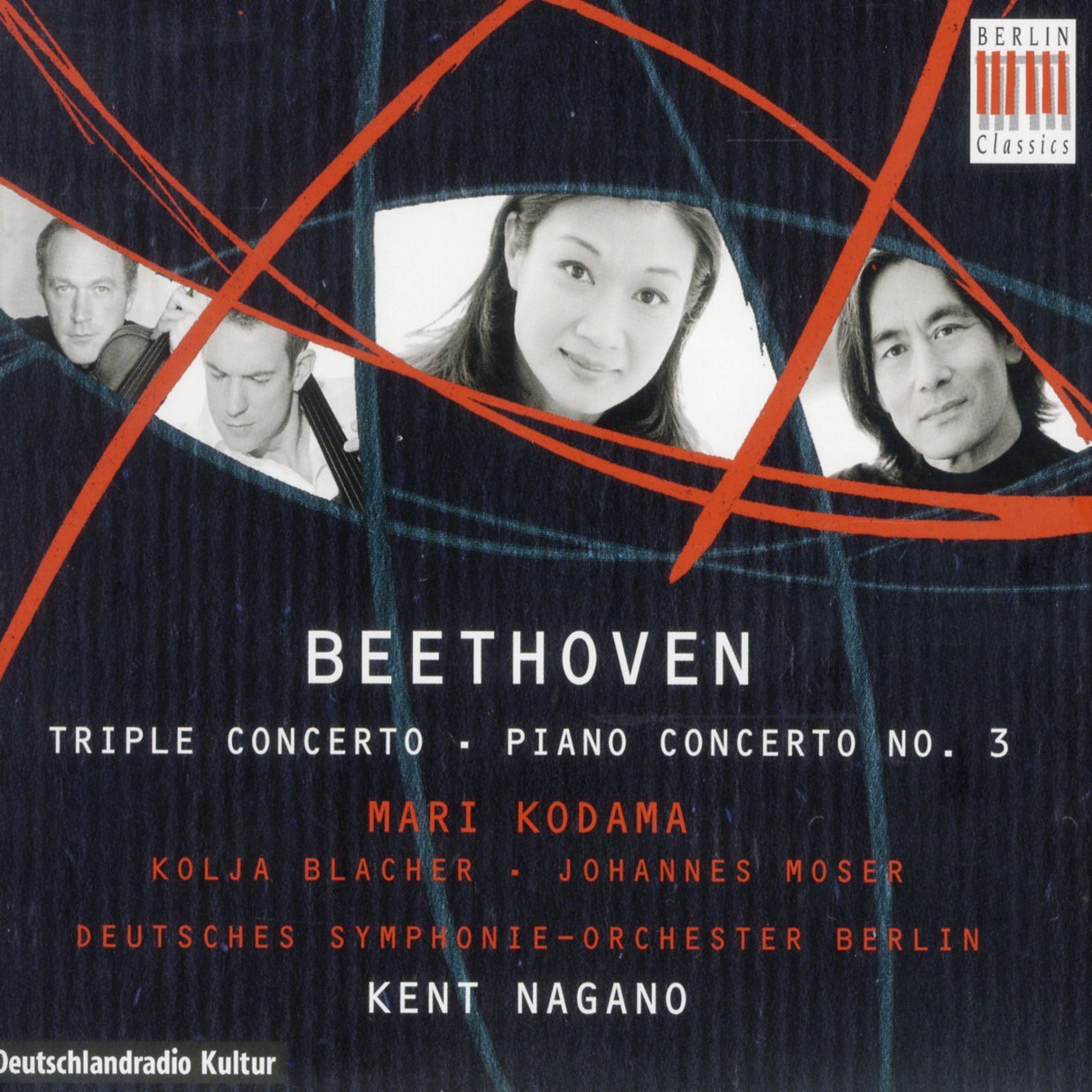 Afbeelding van Mari Kodama, Kolja Blacher, Johannes Moser, Deutsches Symphonie-Orchester Berlin, Kent Nagano - Beethoven: Triple Concerto & Piano Concerto No. 3