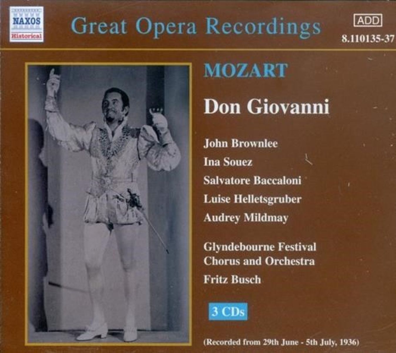 Afbeelding van Glyndebourne Festival Chorus & Orchestra, Fritz Busch - Mozart: Don Giovanni