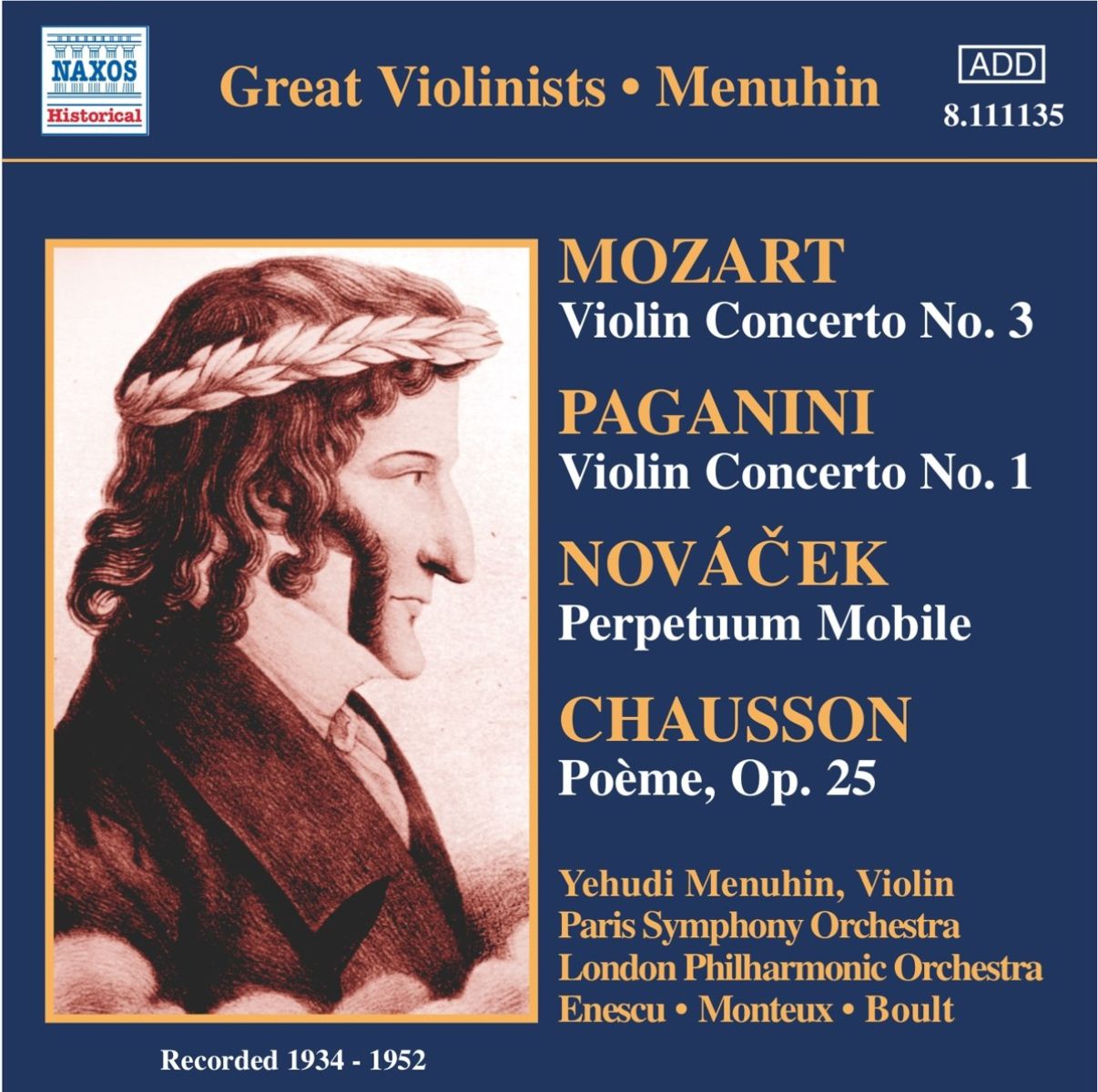 Afbeelding van Yehudi Menuhin, Paris Symphony Orchestra, London Symphony Orchestra - Violin Concertos