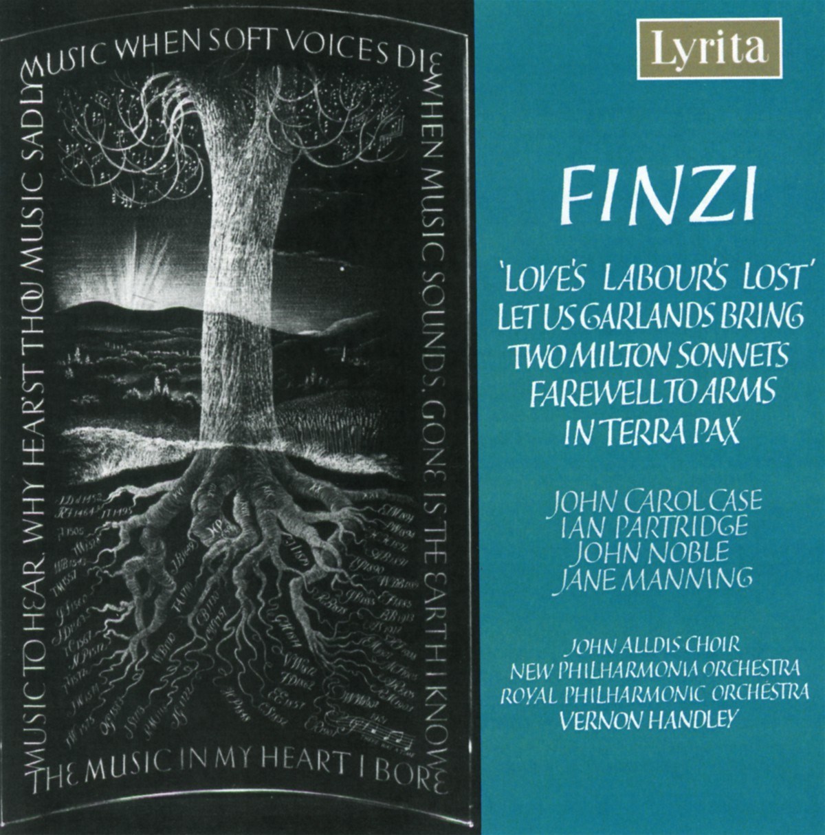 Afbeelding van John Carol Case, Ian Partridge, John Noble, Jane Manning, John Alldis Choir, New Philharmonia Orchestra, Royal Philharmonic Orchestra, Vernon Handley - Finzi: Love's Labour's Lost | Let Us Garlands Bring