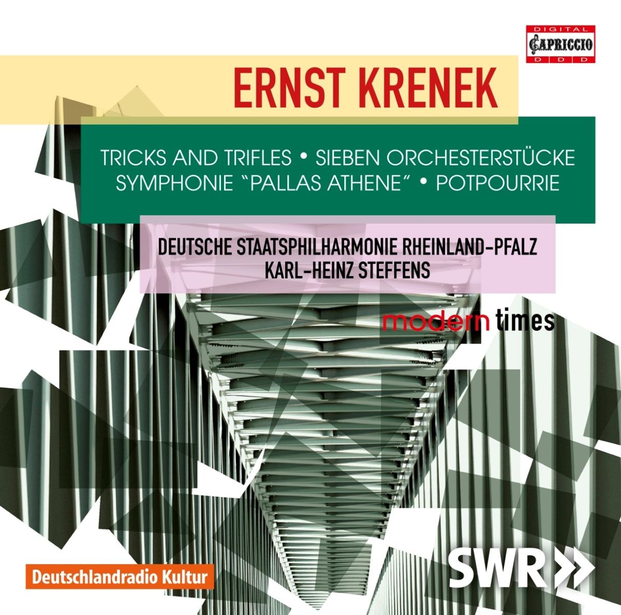 Afbeelding van Deutsche Staatsphilharmonie Rheinland-Pfalz, Karl-Heinz Steffens - Krenek: Tricks and Trifles | Sieben Orchester Stücke | Symphonie 'Pallas Athene' | Potpourrie