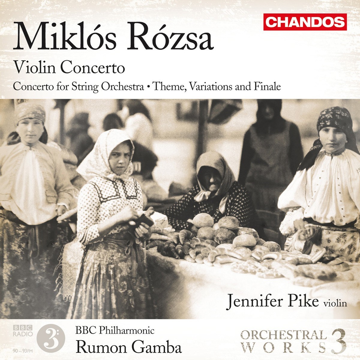 Afbeelding van Jennifer Pike, BBC Philharmonic Orchestra, Rumon Gamba - Rózsa: Orchestral Works, Volume 3