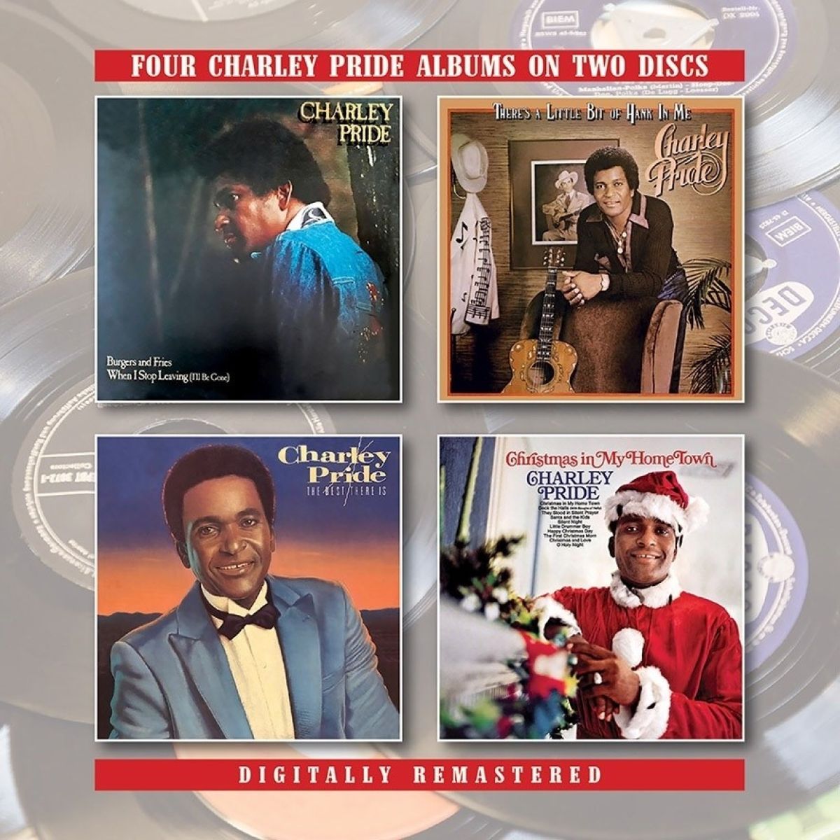 Charley Pride - Burgers and Fries / There's A Little Bit Of Hank In Me / The Best There Is / Christmas In My Home Town