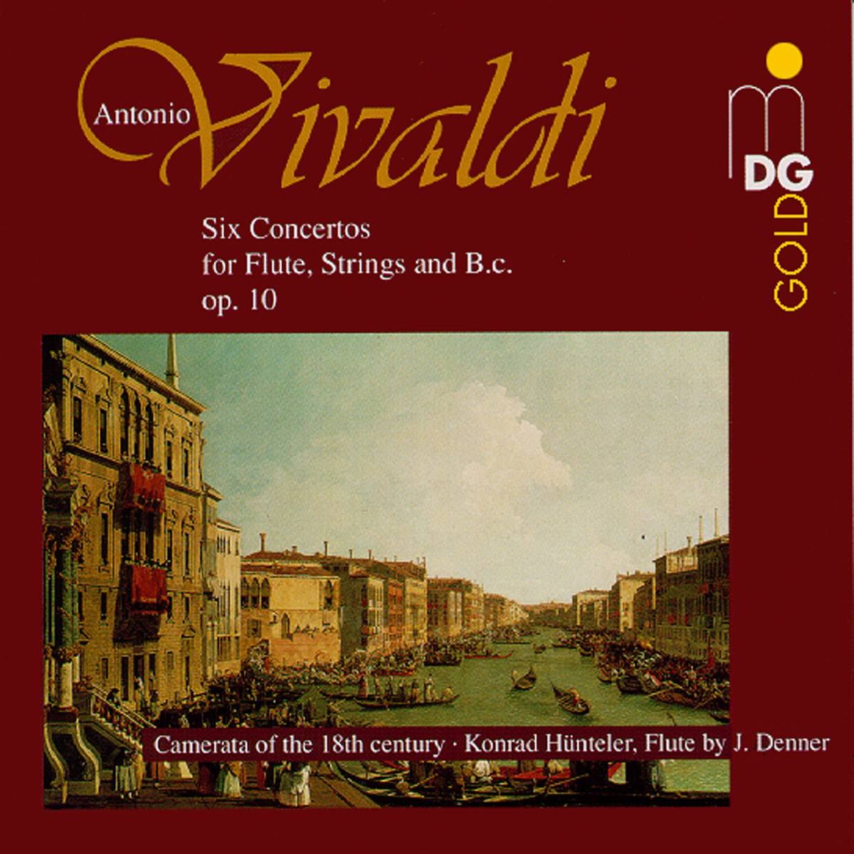 Afbeelding van Konrad Hünteler, Camerata Of The 18th Century - Vivaldi: Six Concertos For Flute, Strings And B.C.