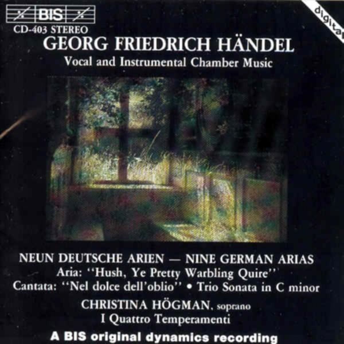 Afbeelding van Christina Högman, I Quattro Temperamenti - Händel: Neun Deutsche Arien