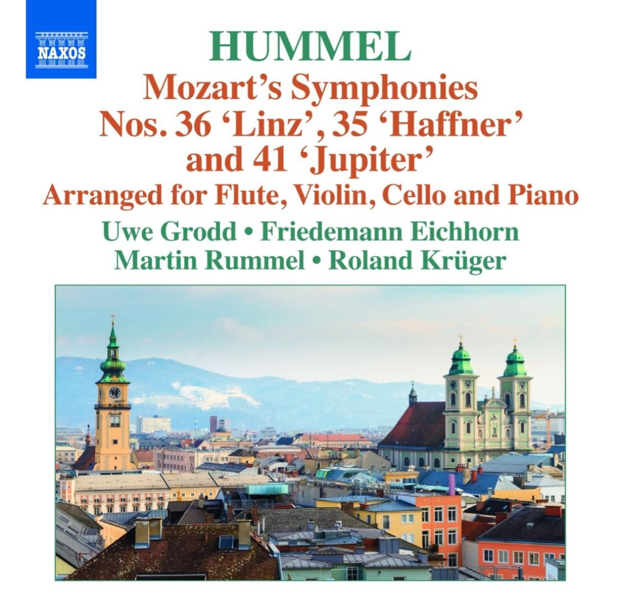 Afbeelding van Uwe Grodd, Friedemann Eichhorn, Martin Rummel, Roland Krüger - Hummel: Arrangements Of W.A.Mozart's Symphonies
