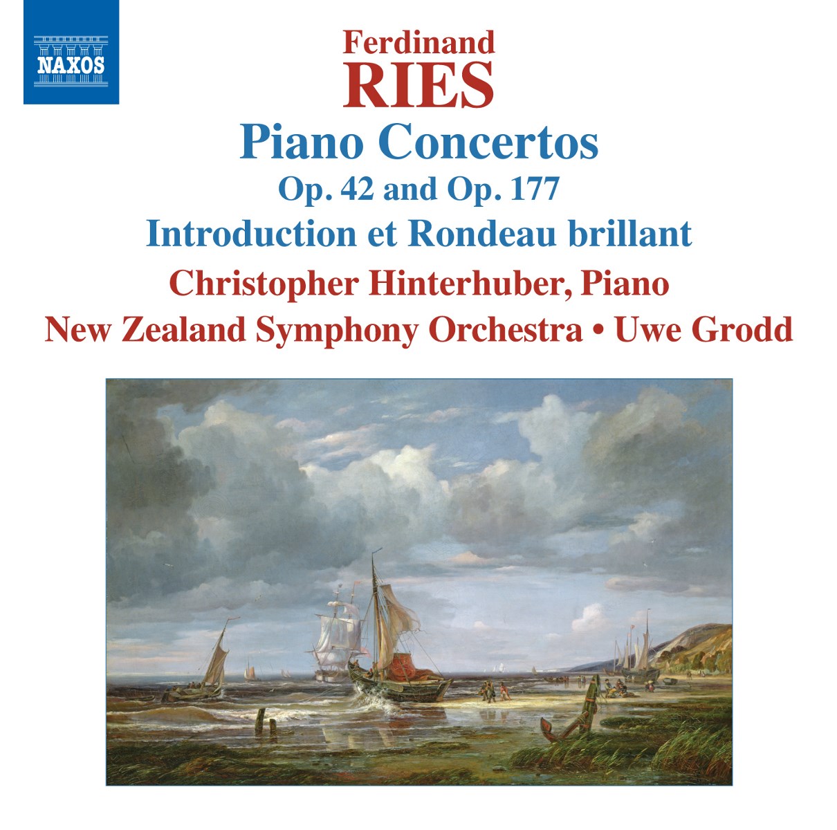 Afbeelding van Christopher Hinterhuber, New Zealand Symphony Orchestra, Uwe Grodd - Ries: Piano Concertos (Op. 42 And Op. 177 Introduction Et Rondeau Brillant)