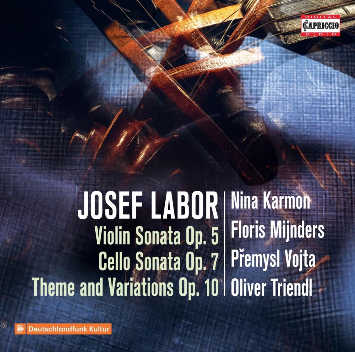 Afbeelding van Nina Karmon, Floris Mijnders, Premysl Vojta, Oliver Triendl - Labor: Violin Sonata Op. 5 | Cello Sonata Op. 7 | Theme And Variations Op. 10