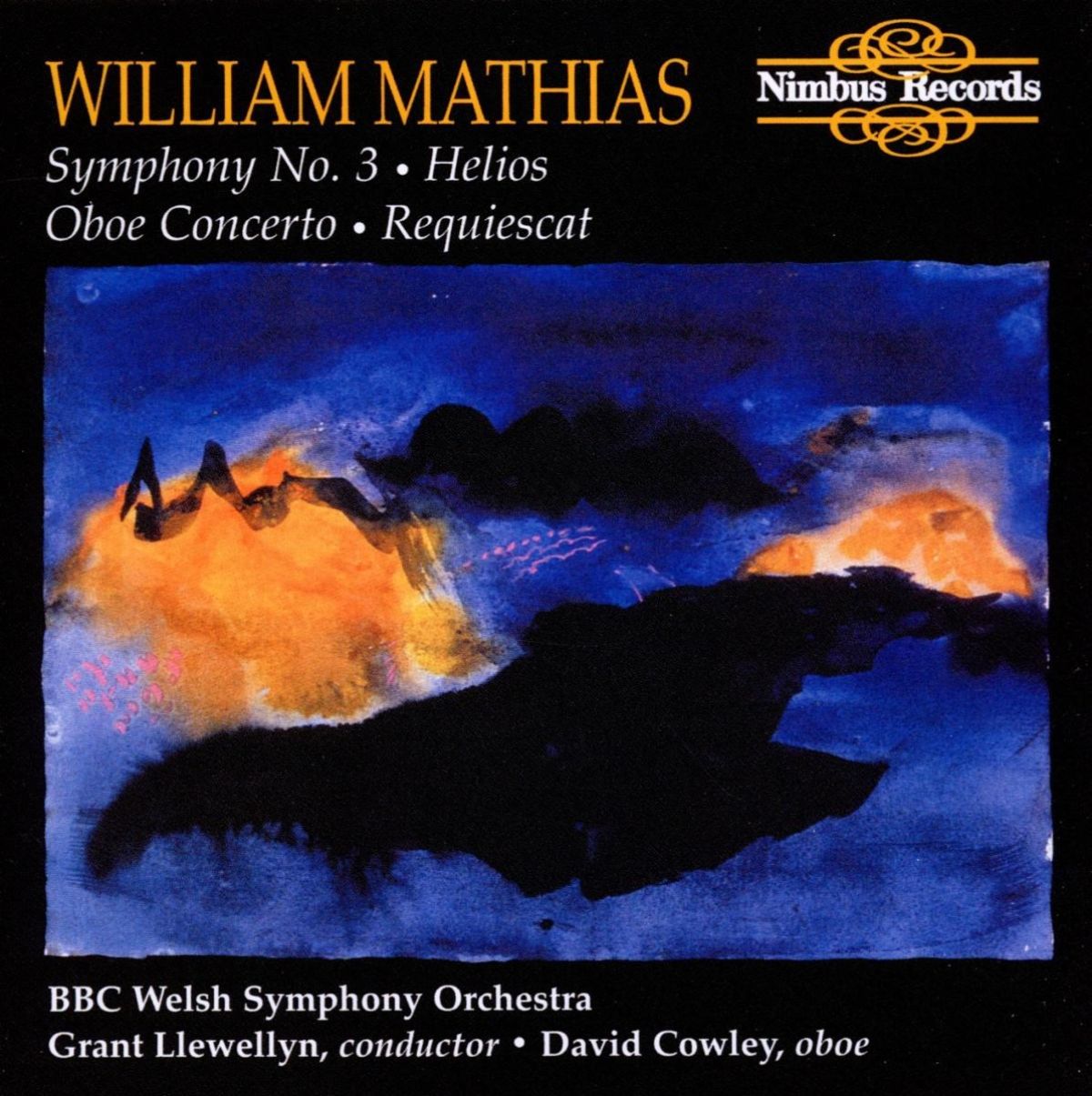 Afbeelding van David Cowley, BBC Welsh Symphony Orchestra, Grant Llewellyn - Mathias: Symphony No.3, Oboe Concerto, Helios, Requiescat