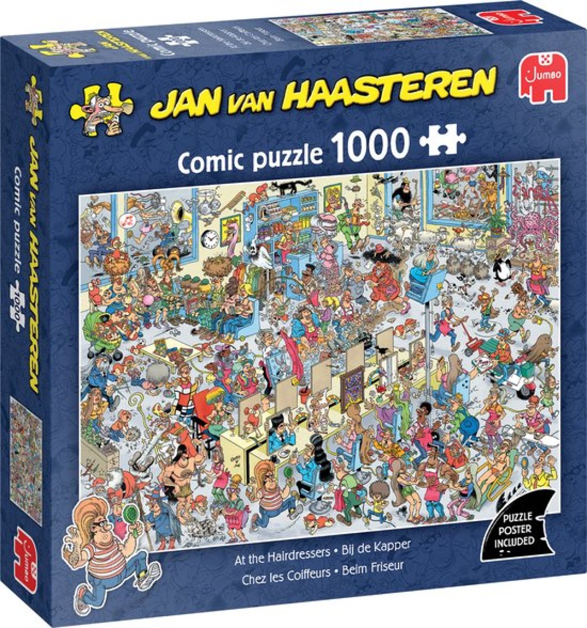 Afbeelding van Jan van Haasteren - Bij De Kapper (1000 Stukjes)