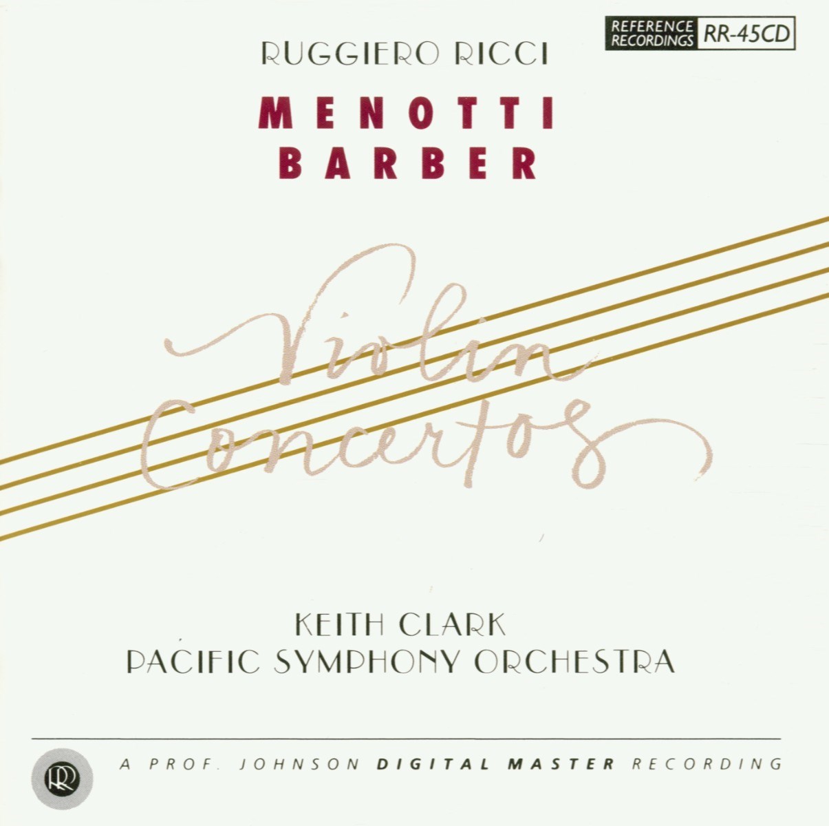 Afbeelding van Ruggiero Ricci, Keith Clark, Pacific Symphony Orchestra - Menotti | Barber: Violin Concertos