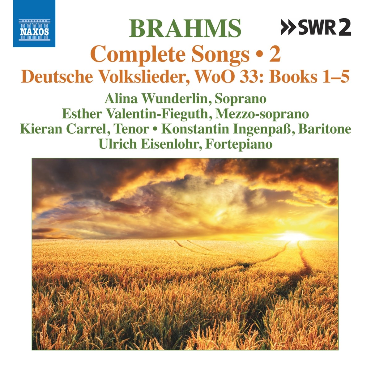 Afbeelding van Alina Wunderlin, Esther Valentin-Fieguth, Kieran Carrel - Brahms: Complete Songs, Vol. 2|Deutsche Volkslieder, WoO 33: Book 1-5
