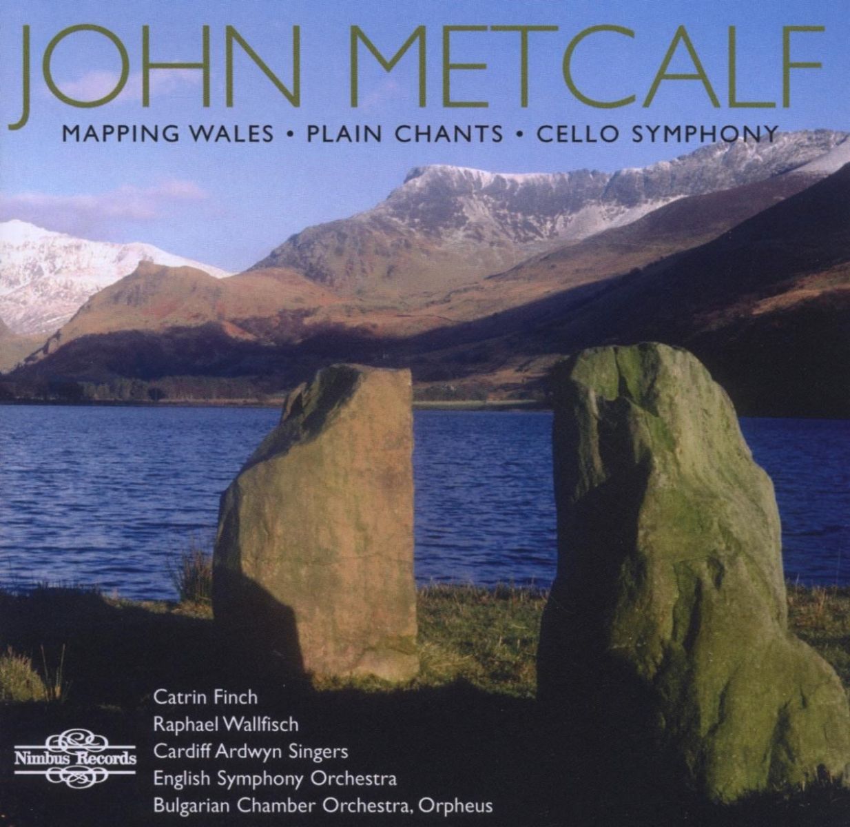 Afbeelding van Catrin Finch, Raphael Wallfisch, Cardiff Ardwyn Singers, English Symphony Orchestra - Metcalf: Mapping Wales | Plain Chants | Cello Symphony