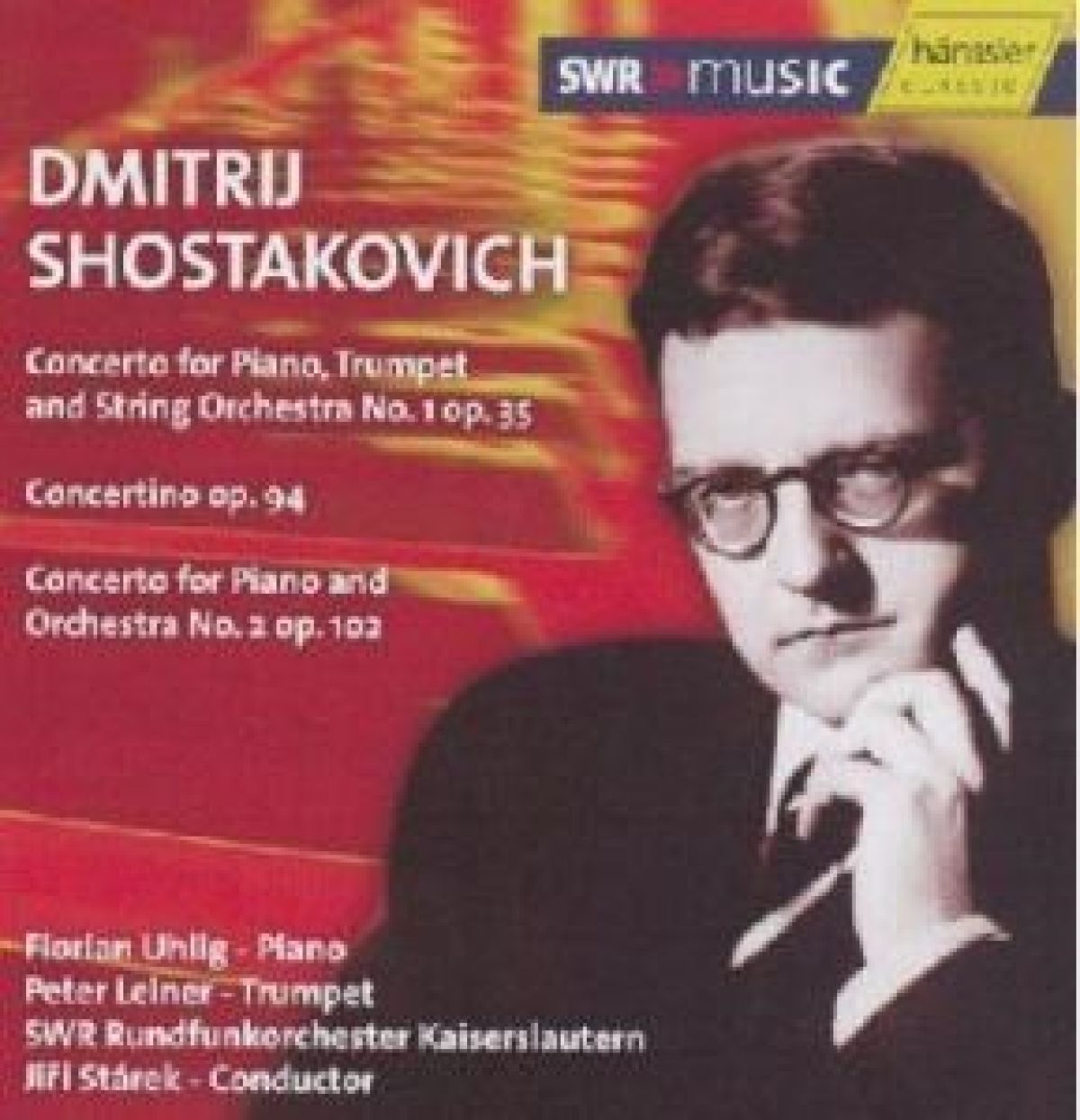 Afbeelding van Florian Uhlig & Peter Leiner - Shostakovitch: Concerto For Piano, Trumpet & String Orchestra