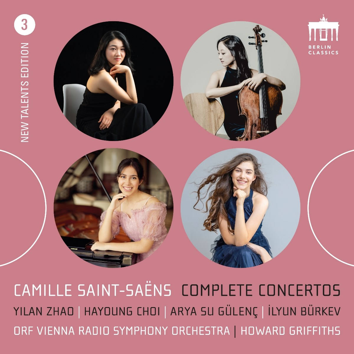 Afbeelding van Yilan Zhao, Hayoung Choi, Ilyun Bürkev, Arya Su Gülenç, ORF Vienna Radio Symphony Orchestra & Howard Griffiths - Saint-Saëns: Complete Concertos 3