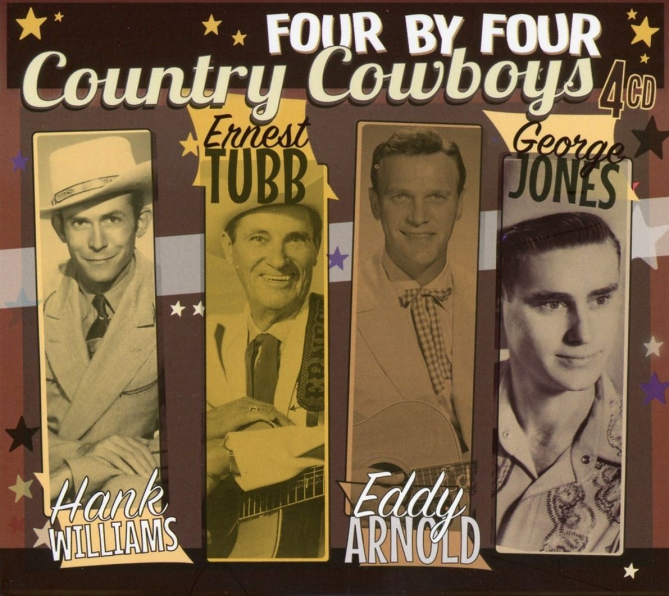 Afbeelding van Hank Williams, Ernest Tubb, Eddy Arnold, George Jones - Four By Four - Country Cowboys