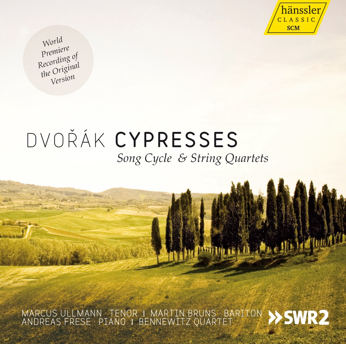Afbeelding van Andreas Frese, Martin Bruns, Marcus Ullmann, Bennewitz Quartet - Dvořák: Cypresses, Song Cycle & String Quartets