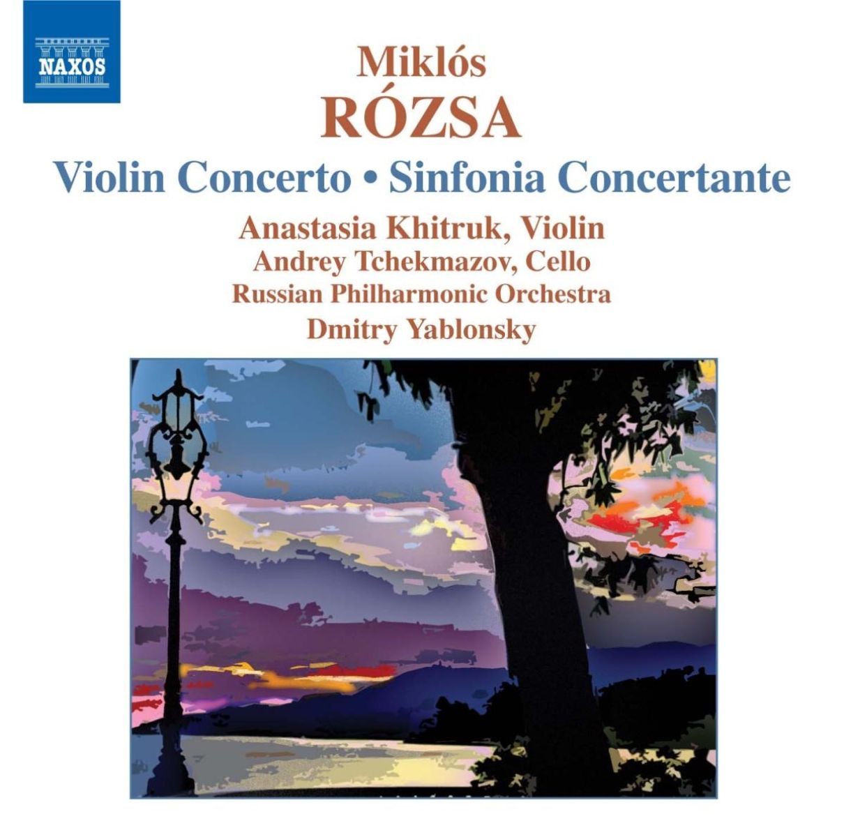Afbeelding van Anastasia Khitruk, Andrey Tchekmazov, Russian Philharmonic Orchestra, Dmitry Yablonsky - Rózsa: Violin Concerto | Sinfonia Concertante