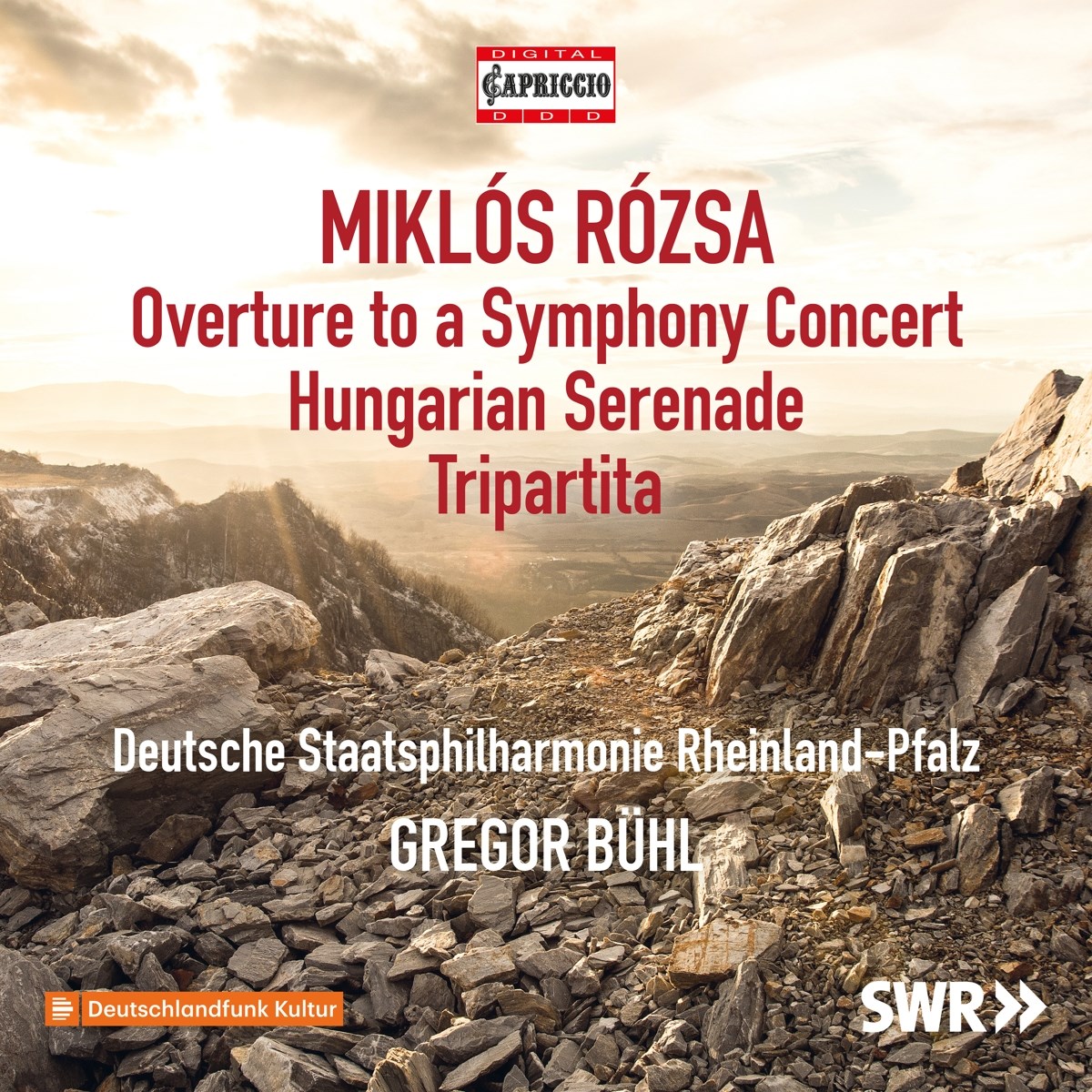 Afbeelding van Deutsche Staatsphilharmonie Rhainland-Pfalz, Gregor Bühl - Rozsa: Overture To A Symphony Concert - Hungarian Serenad