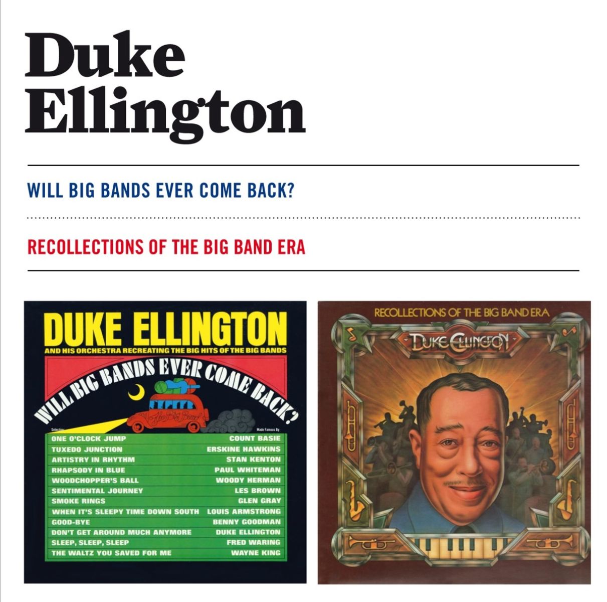 Afbeelding van Will Big Bands Ever Come Back?/Recollections Of The Big Band Era