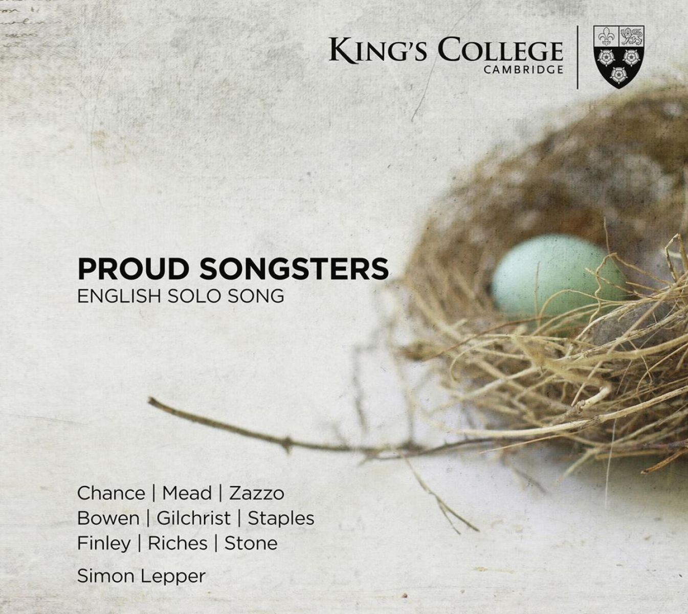 Afbeelding van Michael Chance, Tim Mead, Lawrence Zazzo, Ruairi Bowen, James Gilchrist, Andrew Staples, Gerald Finley, Ashley Riches, Mark Stone, Simon Lepper - Proud Songsters: English Solo Song