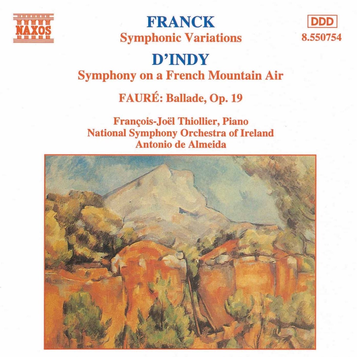 Afbeelding van François-Joël Thiollier, National Symphony Orchestra Of Ireland, Antonio De Almeida - Franck: Symphonic Variations | D'Indy: Symphony On A French Mountian Air | Fauré: Balade