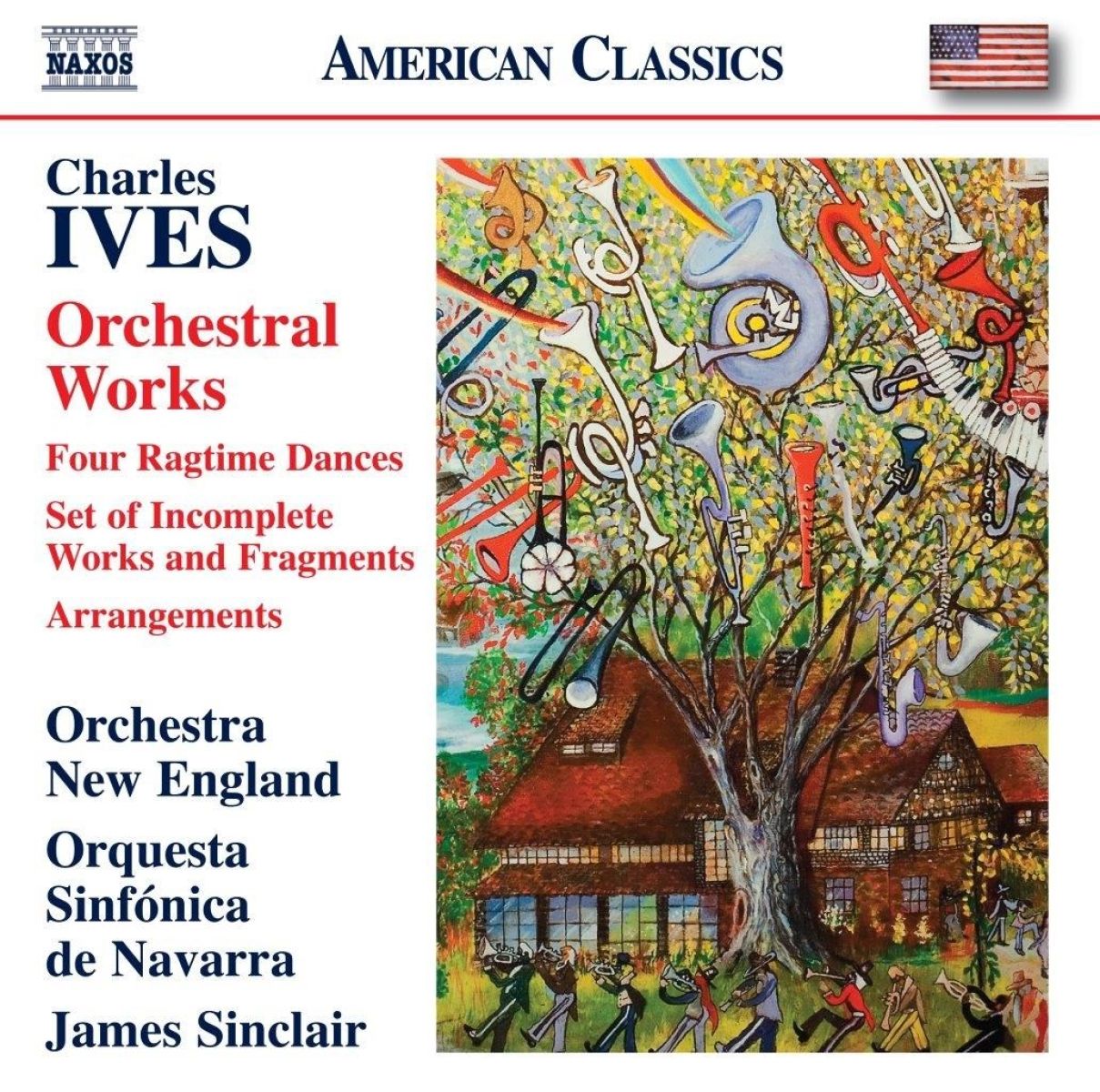 Afbeelding van Orchestra New England, Navarre Symphony Orchestra, James Sinclair - Ives: Orchestral Works