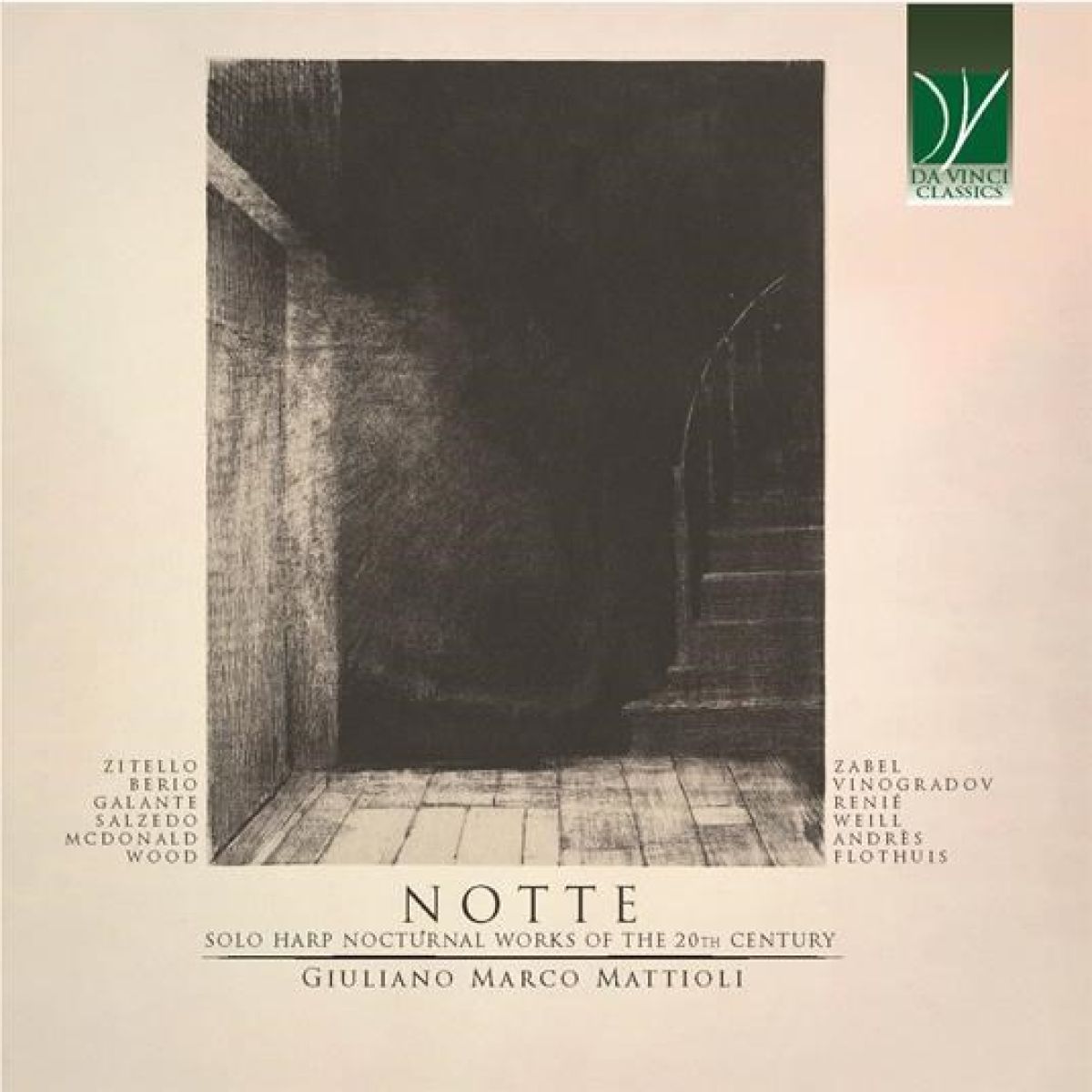 Afbeelding van Giuliano Marco Mattioli - Notte: Solo Harp Nocturnal Works Of The 20th Century