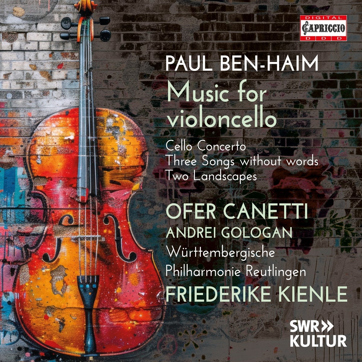 Afbeelding van Ofer Canetti, Andrei Gologan, Wurttembergische Philharmonie Reutlingen, Friederike Kienle - Ben-Haïm: Music For Violoncello