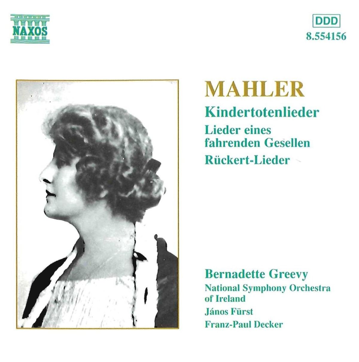 Afbeelding van Bernadette Greevy, National Symphony Orchestra Of Ireland, János Fürst - Kindertotenlieder