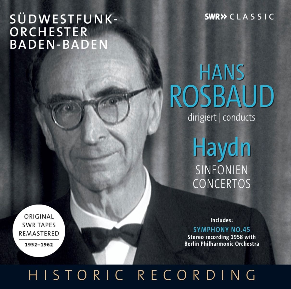 Südwestfunk-Orchester Baden-Baden, Berliner Philharmonic Orchestra, Hans Rosbaud - Haydn: Sinfonien, Concertos (Aufnahmen | Recordings 1952-1962)
