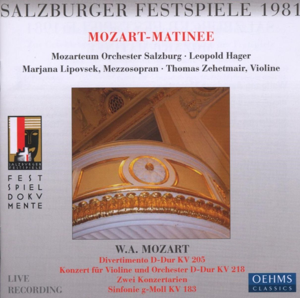 Mozarteum Orchester Salzburg - Mozart: Mozart Matinee Salzburger Festspiel
