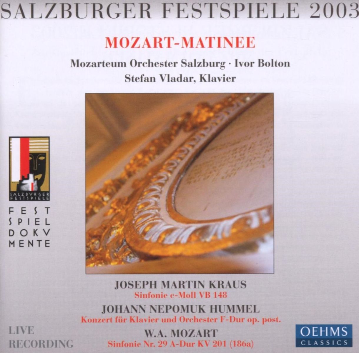 Afbeelding van Mozarteum Orchester Salzburg - Mozart: Mozart Matinee Salzburger Festspiel