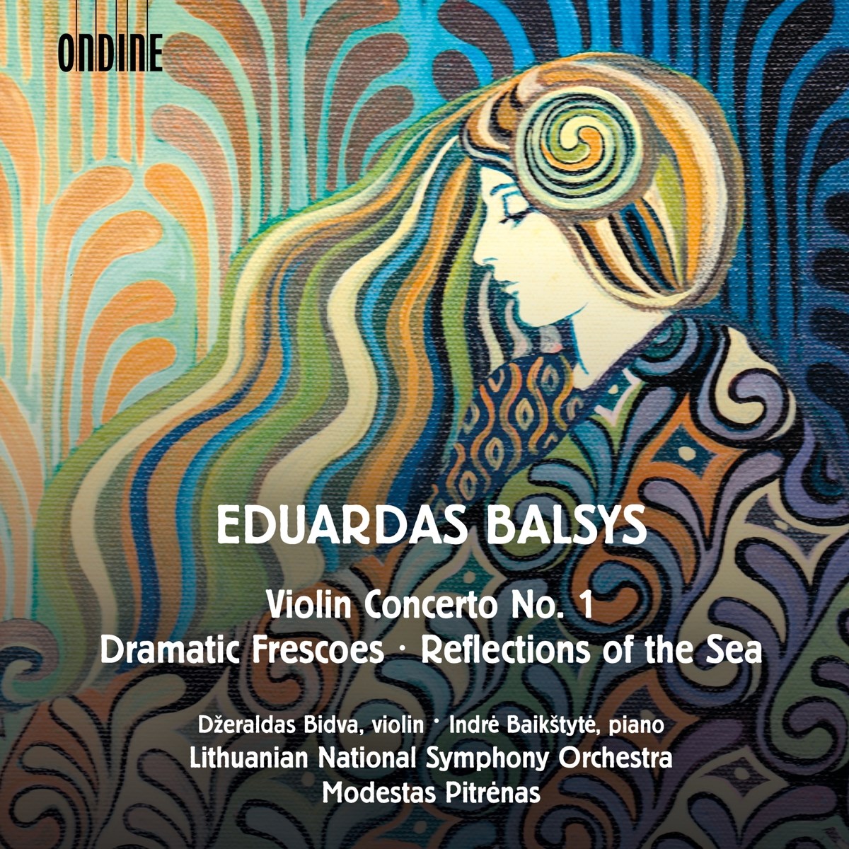 Dzeraldas Bidva, Indre Baikštyte, Lithuanian National Symphony Orchestra, Modestas Pitrenas - Violin Concerto No. 1 | Dramatic Frescoes | Reflections Of The Sea