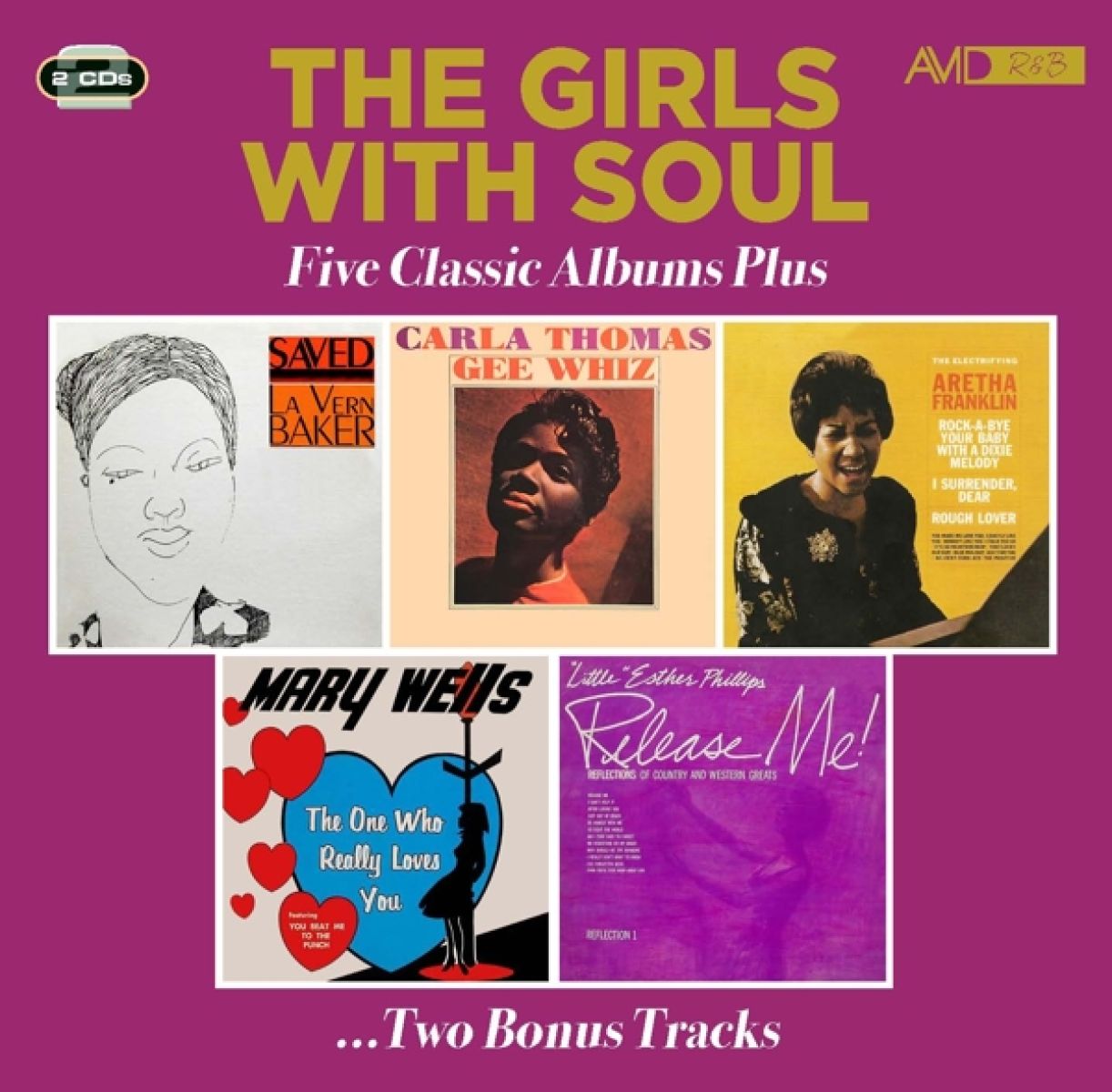 Afbeelding van Lavern Baker, Carla Thomas, Aretha Franklin, Mar Wells & Esther Phillips - The Girls With Soul: Five Classic Albums