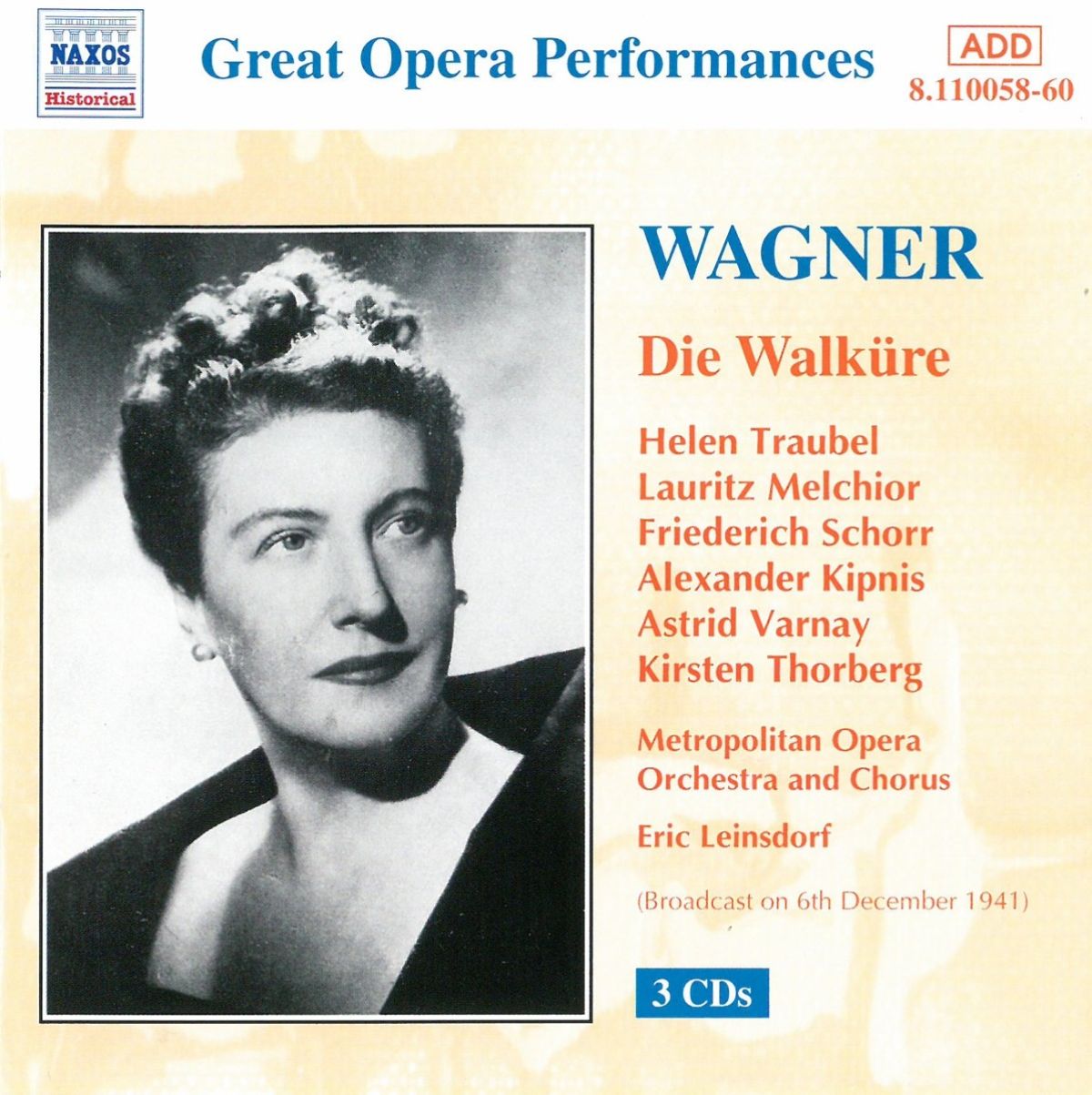 Afbeelding van Helen Traubel, Lauritz Melchior, Metropolitan Opera Orchestra And Chorus - Wagner: Die Walküre