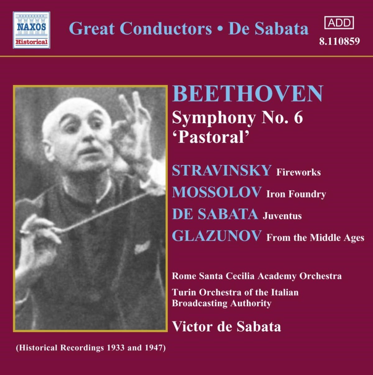 Afbeelding van Rome Santa Cecilia Academy Orchestra, Victor De Sabata - Beethoven: Symphony No.6 'Pastoral'