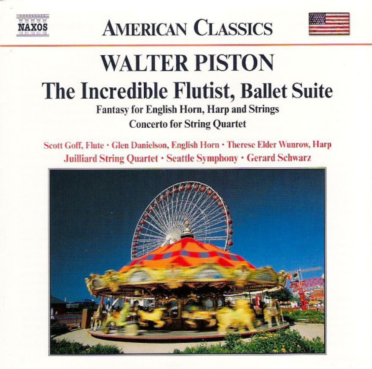 Afbeelding van Juilliard String Quartet, Seattle Symphony Orchestra, Gerard Schwarz - Piston: The Incredible Flutist | Fantasy For English Horn, Harp And Strings | Concerto For String Quartet