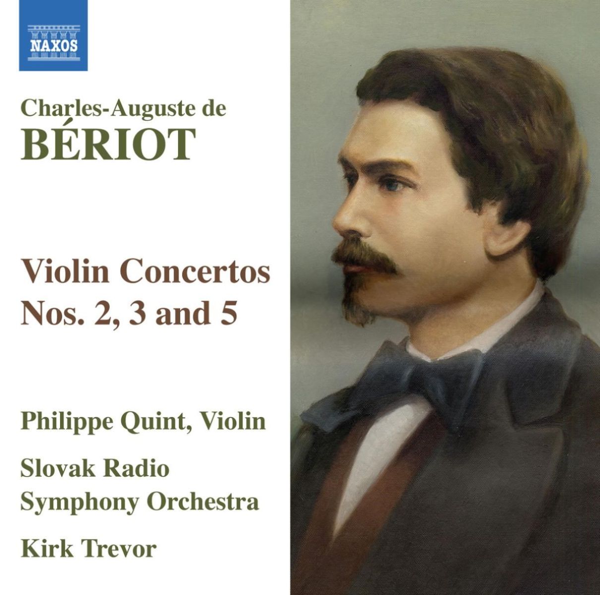 Afbeelding van Philippe Quint, Slovak Radio Symphony Orchestra, Kirk Trevor - De Bériot: Violin Concertos Nos. 2, 3 & 5