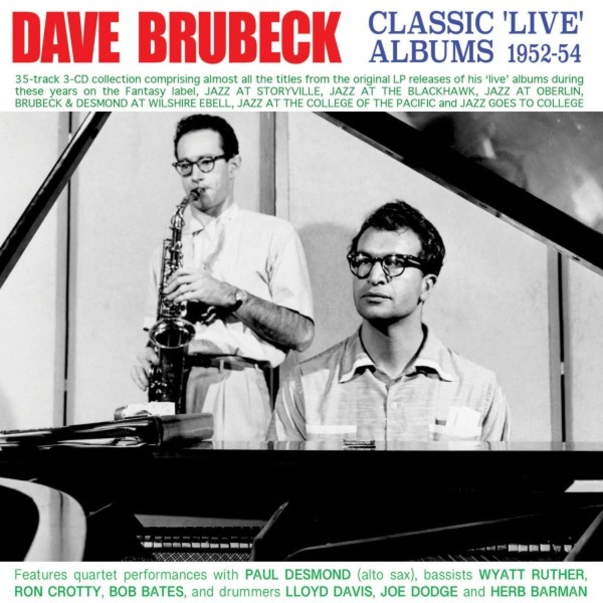 Afbeelding van Dave Brubeck - Classic 'Live' Albums 1952-54