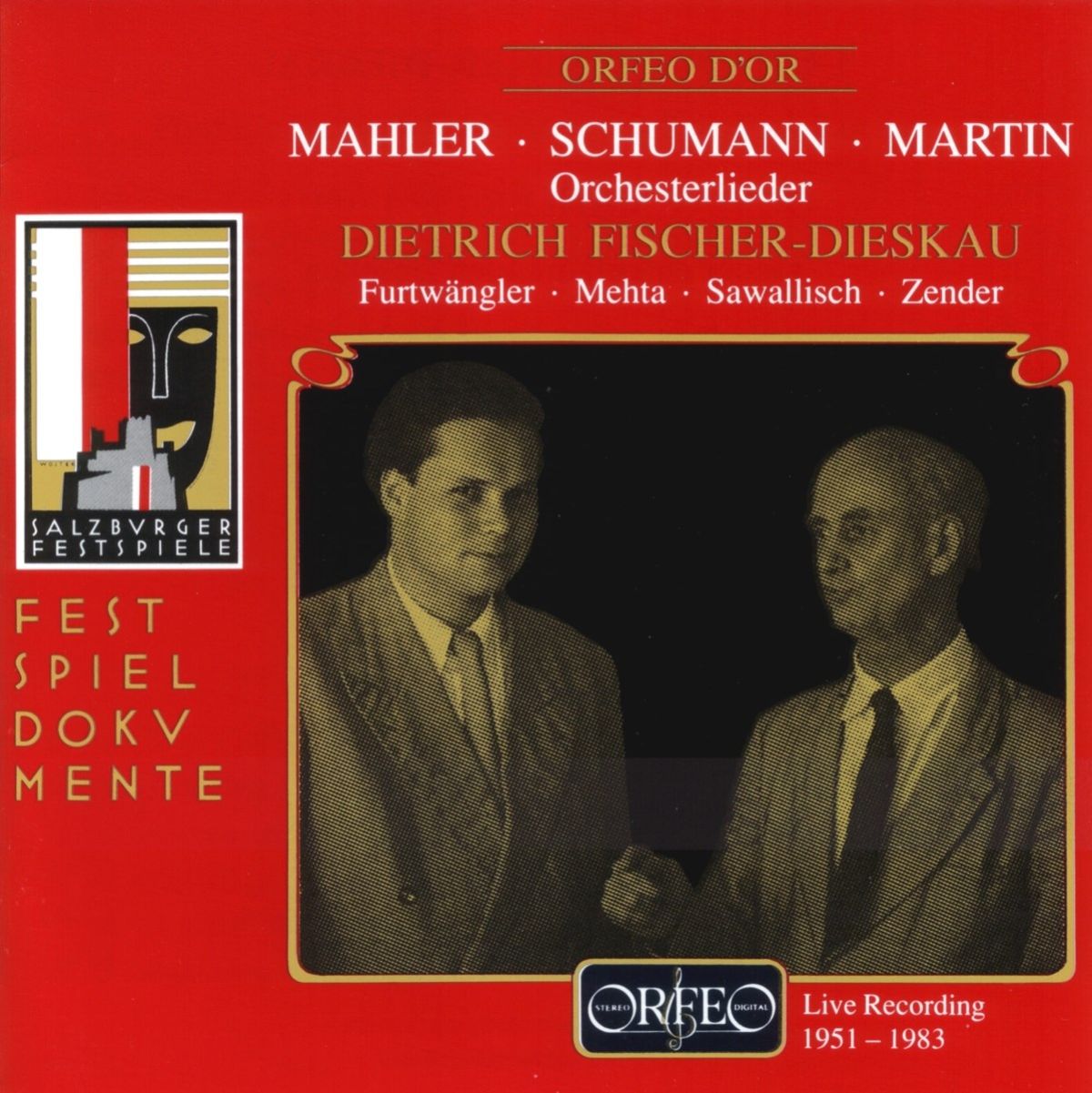 Dietrich Fischer-Dieskau, Wiener Philharmonik - Martin/Mahler/Schumann: Orchesterlieder, Live Recording